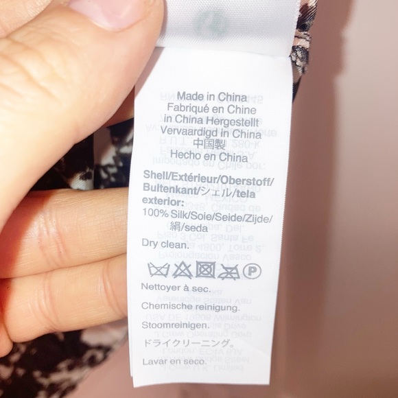 NWOT J. CREW 💯 Silk Twill Black & Ivory Plaid Ruffle Collar Blouse SZ: Medium - Picture 7 of 9